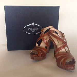 Prada strappy platform sandals